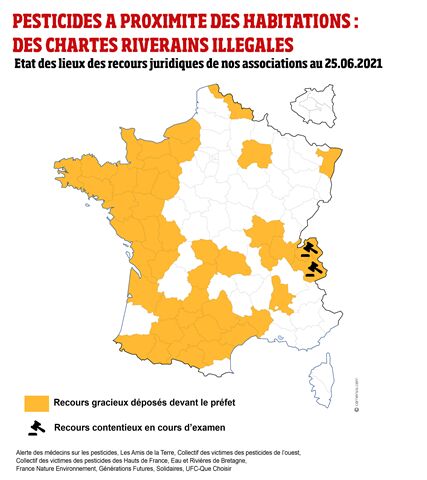Carte de France des pesticides à proximité des habitations