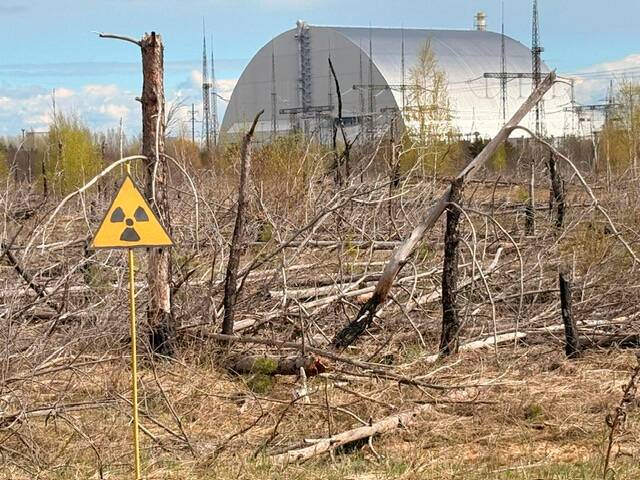Photo de la centrale nucléaire de Tchernobyl prise par l’équipe de France Télévisions.
