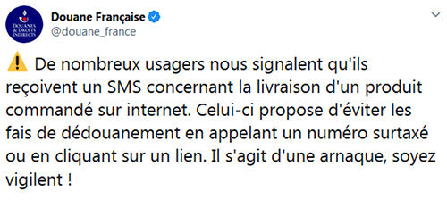 tweet des douanes françaises