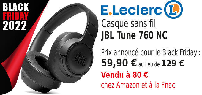 Promo Casque Sans Fil Jbl chez E.Leclerc