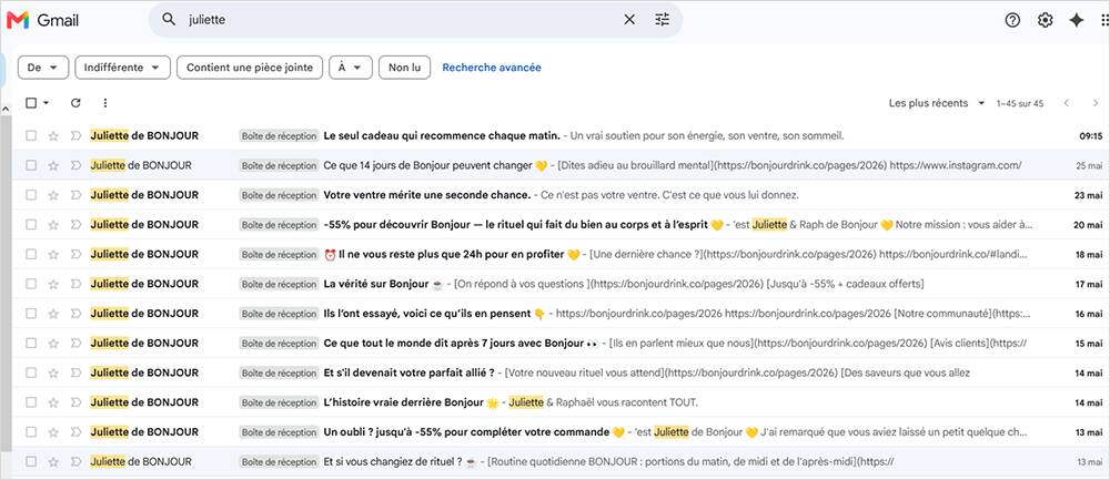 Pression commerciale. « Juliette de BONJOUR » nous écrit tous les jours ! Pression commerciale. « Juliette de BONJOUR » nous écrit tous les jours !