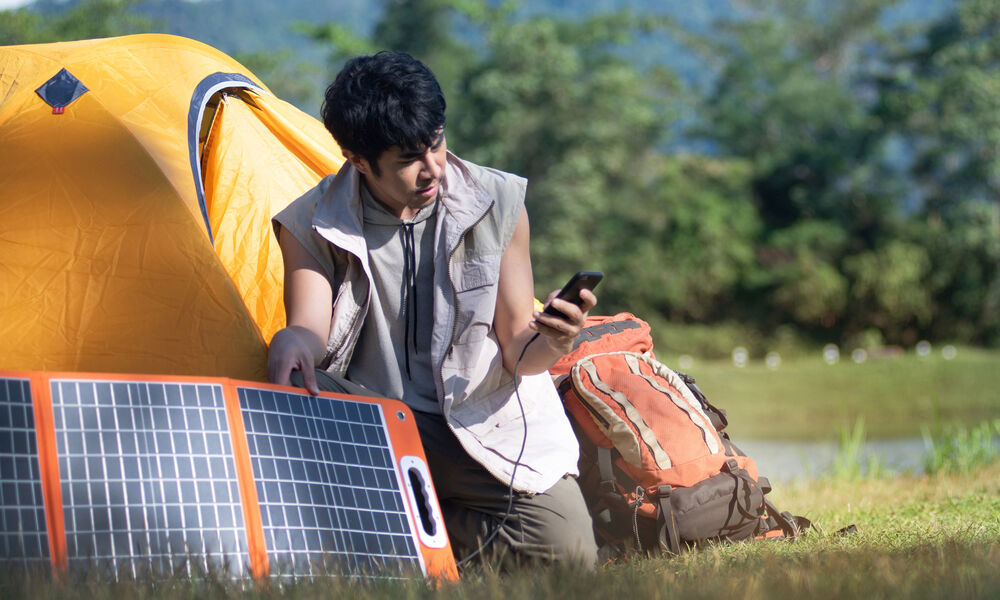 Chargeur solaire argent pour téléphone portable, appareil
