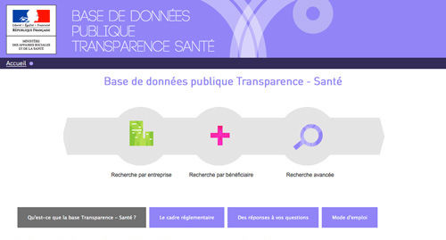 site web transparence santé