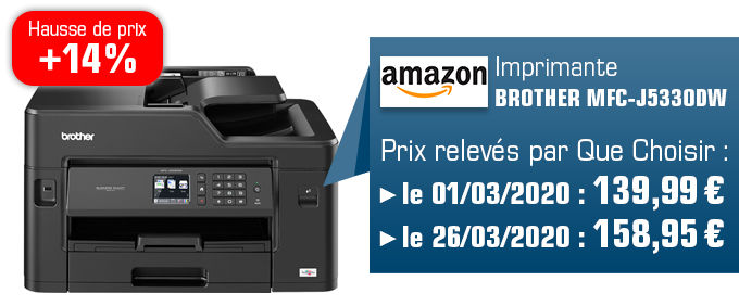 Evolution du prix d'une imprimante Amazon