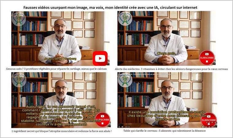 Serge Hercberg met en garde contre les fausses vidéos utilisant son image sur les réseaux sociaux. Image