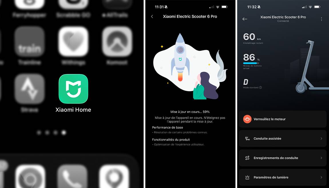 L’application Xiaomi Home permet de procéder aux mises à jour logicielles et d’accéder à différents réglages. Image