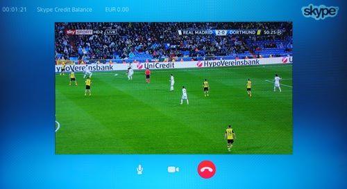 Skype avec le mode Football de Sony