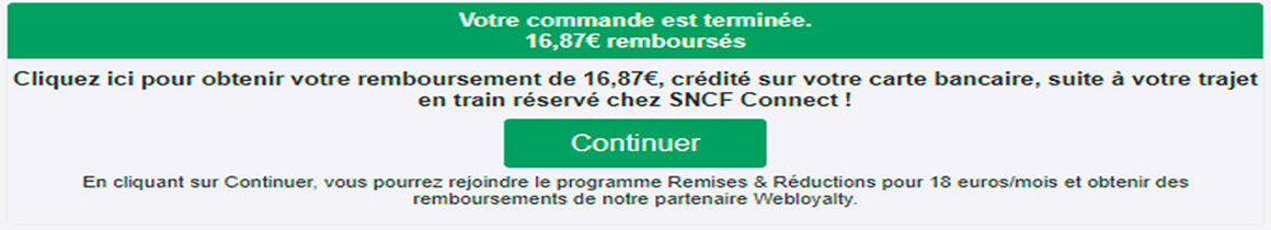 Remises et réductions - Terminus pour les offres de cashback à la SNCF