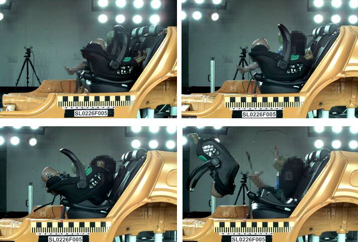 Éjection du Kinderkraft Mink Pro 2 après s’être détaché de sa base.