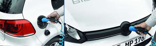 Volkswagen Golf blue e-motion prises de recharge