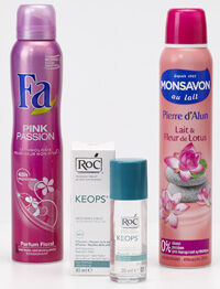 Attention : contrairement aux apparences, seul le spray Fa Pink Passion n’est qu’un déodorant. Le Roc est bel et bien un antitranspirant. Allégations et dénomination des produits
