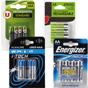 Piles AA et AAA Le match jetables/rechargeables