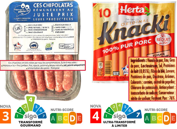 Aliments ultratransformés - Saucisses