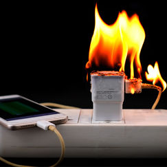 Chargeurs de smartphones Risque d’incendie et de choc électrique