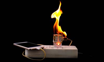 Chargeurs de smartphones Risque d’incendie et de choc électrique