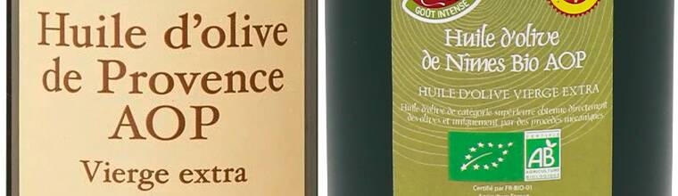Etiquettes huiles d'olives AOP
