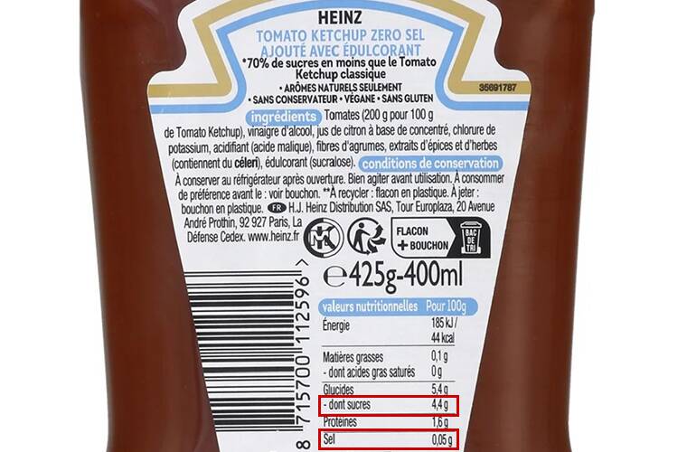 Ketchup sel sucre Comment choisir son ketchup
