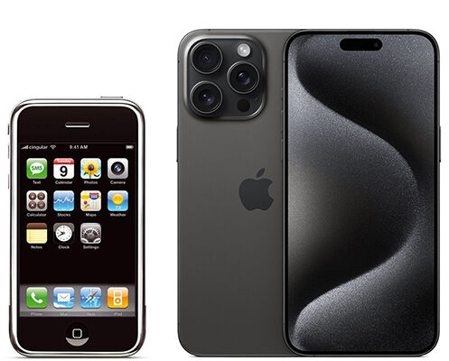 iPhone 1 et iPhone 15 pro
