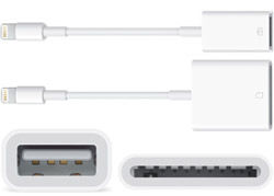 Pour transférer ses photos et ses vidéos de son appareil photo vers son iPad, Apple vend deux connecteurs (Lightning vers USB et SD vers USB) à 29 € chacun. Ils ne permettent pas de transférer d’autres contenus. Pour transférer ses photos et ses vidéos de son appareil photo vers son iPad, Apple vend deux connecteurs (Lightning vers USB et SD vers USB) à 29 € chacun. Ils ne permettent pas de transférer d’autres contenus.