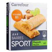 Barres sport amande raisin Carrefour