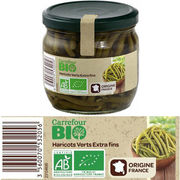 Haricots verts extra fins Carrefour bio