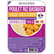 Poulet et riz basmati sauce coco curry surgelés Monoprix