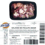 Salade de poulpes Riviera Sopida/Carrefour