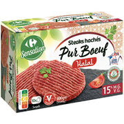 Steaks hachés halal Carrefour Sensation