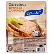 Terrine de campagne -25 % en sel Carrefour