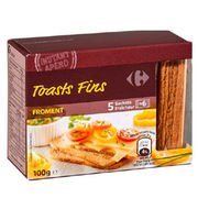 Toasts fins froment Carrefour