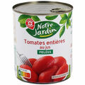 Tomates entières au jus pelées Notre jardin (Marque Repère E. Leclerc)
